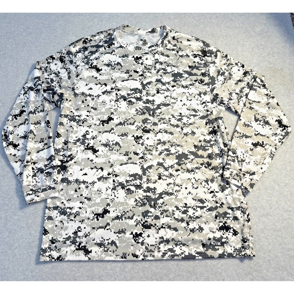 Men's BADGER Digital Camo Long Sleeve Size XL moisture wicking athletic fit